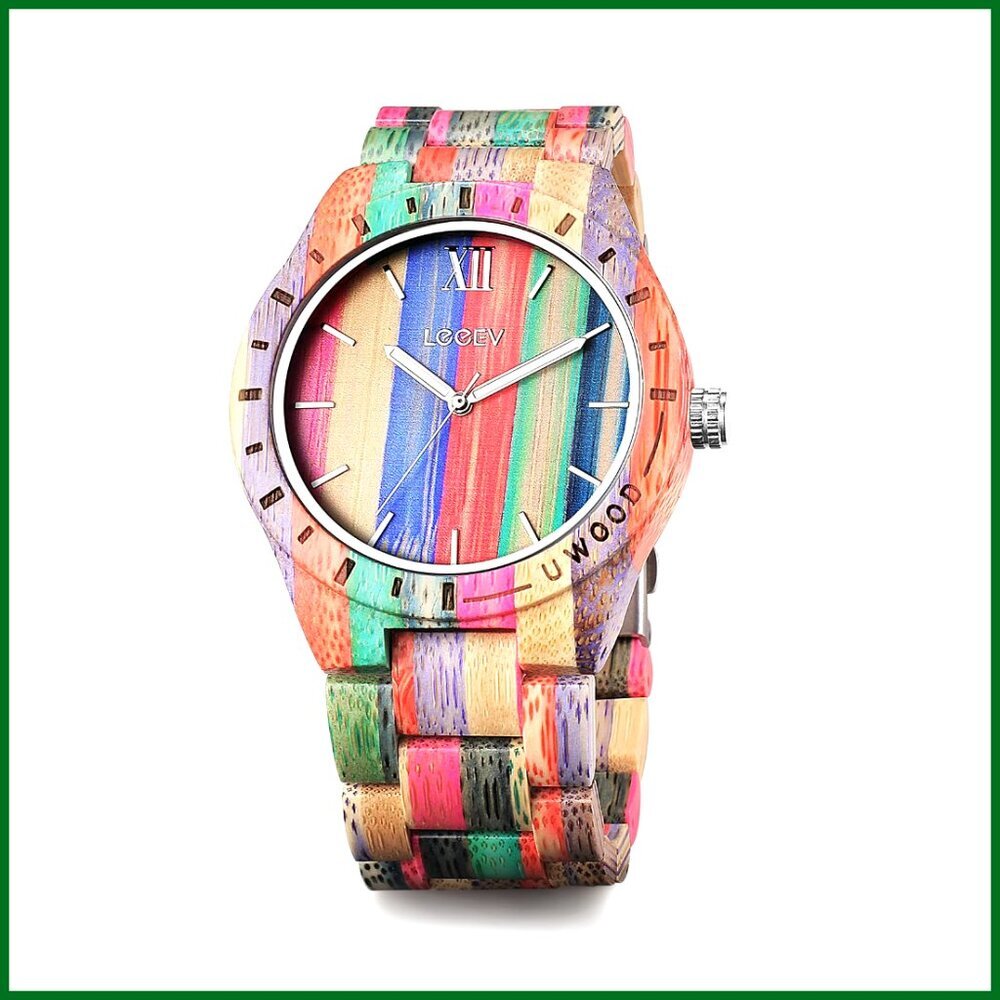 Sandalwood Analog Quartz Wristwatch with Roman Numerals